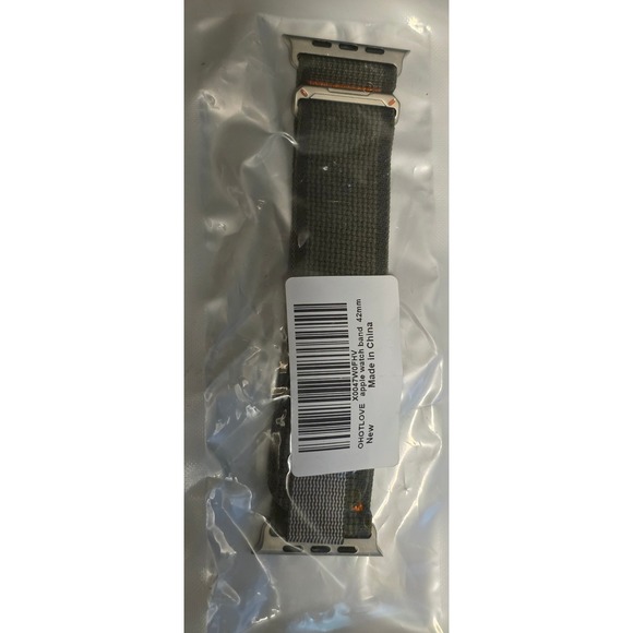 Apple Watch Band 42mm Olive Green Sport Loop Style Adjustable Strap New - Picture 1 of 6